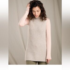 Toad & Co Women's Makenna Oatmeal Sweater Vest Tunic Wool - Size Medium.